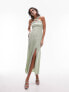 Topshop ring detail maxi dress in sage