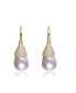 ფოტო #1 პროდუქტის Sterling Silver Cubic Zirconia and Pearl Bulb Earrings