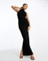 ASOS DESIGN high neck halter maxi with low back dress in black