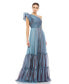 Women's Ruffled One Shoulder Tiered Chiffon Gown