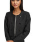 Women's Open-Front Long-Sleeve Tweed Jacket