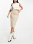 Vila knitted midi skirt in cream