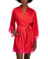 Фото #3 товара Women's Lace-Trim Wrap Robe, Created for Macy's