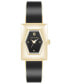 ფოტო #1 პროდუქტის Women's Quartz Gold-Tone Alloy with Black Enamel Bangle Watch, 20.5mm