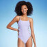 Фото #1 товара Women's Cut Out Knotted One Piece Swimsuit - Shade & Shore Lilac Purple M