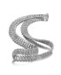 Sterling Silver with White Gold Plated Clear Round Cubic Zirconia Linear Pave Necklace