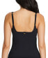 Фото #2 товара Bleu by Rod Beattie Walk the Line Square Neck Tankini Top Swimwear Black Size 6