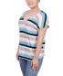 ფოტო #3 პროდუქტის Petite Short Sleeve Striped V-neck Top