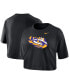 Women's Black LSU Tigers Cropped Performance T-shirt