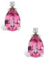 ფოტო #3 პროდუქტის Pink Topaz (2-1/10 ct. t.w.) and Diamond Accent Stud Earrings in 14K Yellow Gold or 14K White Gold