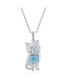 Sterling Silver Larimar Cat Necklace