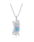 ფოტო #1 პროდუქტის Sterling Silver Larimar Cat Necklace