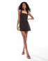 Фото #1 товара Closet London square neck mini dress in brown