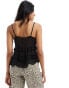 Фото #4 товара Miss Selfridge chiffon ruffle cami top in black