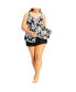 ფოტო #3 პროდუქტის Plus Size Flare Knit Swim Skirt