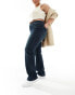 ONLY Curve Augusta high waisted straight leg jeans in mid blue Голубой, 46 - фото #1