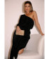 ფოტო #2 პროდუქტის Women's Pontee One Shoulder Pleated Midi Dress