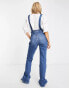 Фото #2 товара Free People camilla slim bootcut flared jumpsuit in river blue