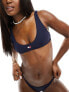 Tommy Jeans heritage crop bralette bikini top in navy M - фото #5