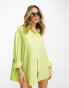 Фото #4 товара Lindex Alexa linen beach shirt in green