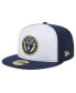Фото #2 товара Men's White, Navy Philadelphia Union 2024 Kick Off Collection 59FIFTY Fitted Hat