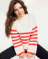 Фото #2 товара Women's Mock Neck Sailor-Stripe Sweater, Created for Macy's