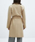 Фото #2 товара Women's Belted Cotton Trench Coat
