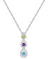 Macy's amethyst (1/5 ct. t.w.) & Diamond (1/4 ct. t.w.) Triple Halo 18" Pendant Necklace in 14k Gold (Also in Garnet, Blue Topaz, Citrine, & Multi-Gemstone)