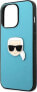 Фото #6 товара Karl Lagerfeld Karl Lagerfeld KLHCP13XPKMB iPhone 13 Pro Max 6,7" niebieski/blue hardcase Leather Ikonik Karl`s Head Metal