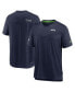 Фото #2 товара Men's Heather Navy Seattle Seahawks 2022 Sideline Coach Chevron Lock Up Performance V-Neck T-shirt