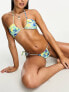 Only halter neck bikini top in yellow floral