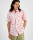 Фото #1 товара Men's Palm Breeze Regular-Fit Stretch Printed Button-Down Poplin Shirt, Created for Macy's