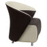 Фото #1 товара Dark Brown Leather Lounge Chair With Beige Detailing