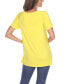 ფოტო #5 პროდუქტის Women's Crisscross Cutout Short Sleeve Top