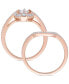 Фото #4 товара Diamond Halo Bridal Set (3/4 ct. t.w.) in 14k Rose Gold