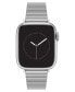 Фото #1 товара Ремешок для часов Anne Klein Silver-Tone Stainless Steel Ribbed Bracelet 42/44/45/Ultra/Ultra 2 Apple Watch