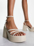 schuh Sia platform heeled sandals in ecru