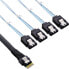 Фото #2 товара InLine Slim SAS cable - SFF-8654 to 4x SATA 7-pin - 12Gb/s - 1m