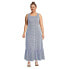Фото #3 товара Plus Size Cotton Modal Square Neck Tiered Maxi Dress