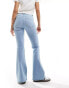 Фото #3 товара Bershka high waisted flared jeans in light blue wash