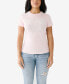ფოტო #1 პროდუქტის Women's Short Sleeve Crystal Horseshoe Crewneck T-shirt