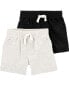 Фото #2 товара Baby 2-Pack Cotton Pull-On Shorts 6M