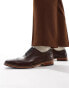 Фото #3 товара ASOS DESIGN brogue shoes in brown leather with natural sole and colour details
