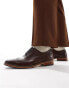 Фото #1 товара ASOS DESIGN brogue shoes in brown leather with natural sole and colour details