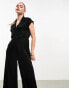 Vero Moda v neck short sleeve jumpsuit in black