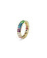 Baguette Cut, Multicolored, Gold-Tone Plated Matrix Ring