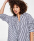 ფოტო #3 პროდუქტის Women's Oversized Pinstripe Shirt