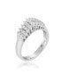 Suzy Levian Sterling Silver Cubic Zirconia 3-Row Pyramid Ring