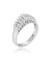 ფოტო #2 პროდუქტის Suzy Levian Sterling Silver Cubic Zirconia 3-Row Pyramid Ring