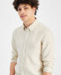 Фото #5 товара Men's Slim Fit Long Sleeve Button-Down Linen Shirt